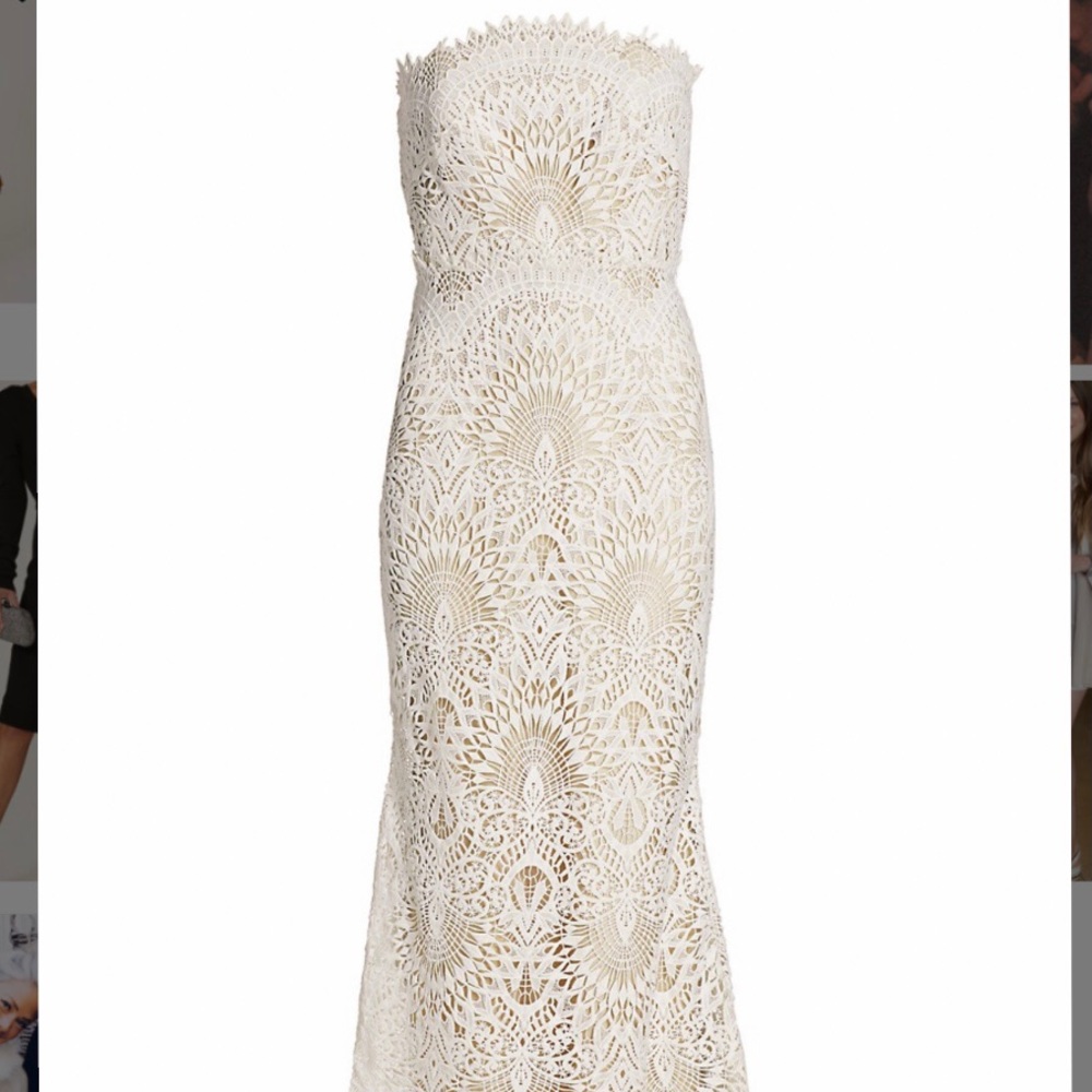 Badgley Mischka lace mermaid ankle dress